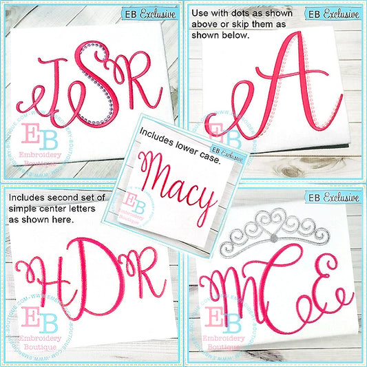 Annabelle Embroidery Font, Embroidery Font