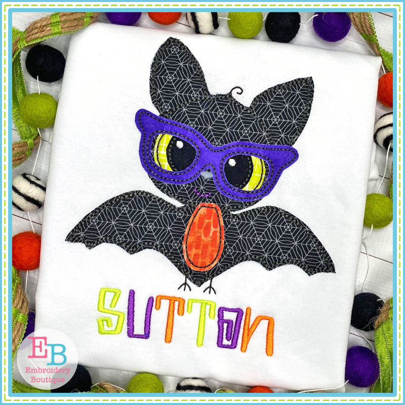 Bat Boy Bean Stitch Applique, Applique