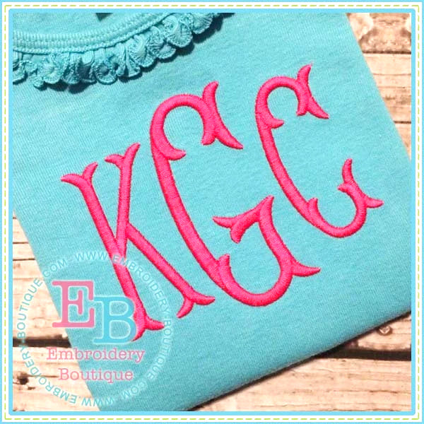 Bliss Monogram Embroidery Font, Embroidery Font