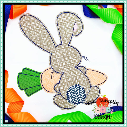 Bunny Backside Boy Bean Stitch Applique Design, applique