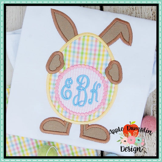 Bunny Holding Egg Girl Applique Design, applique