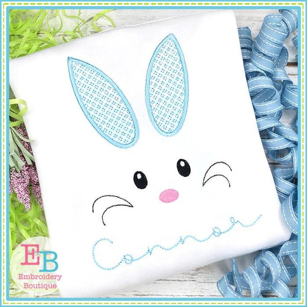 Bunny Boy Face Motif Design, Embroidery