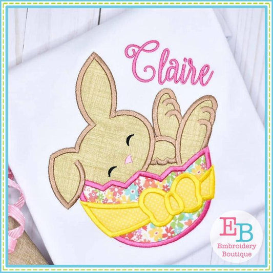 Bunny in Egg Satin Applique, Applique