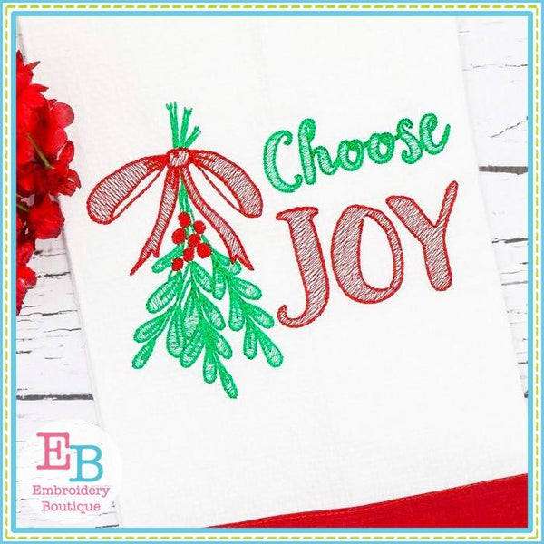 Choose Joy Sketch Design, Embroidery