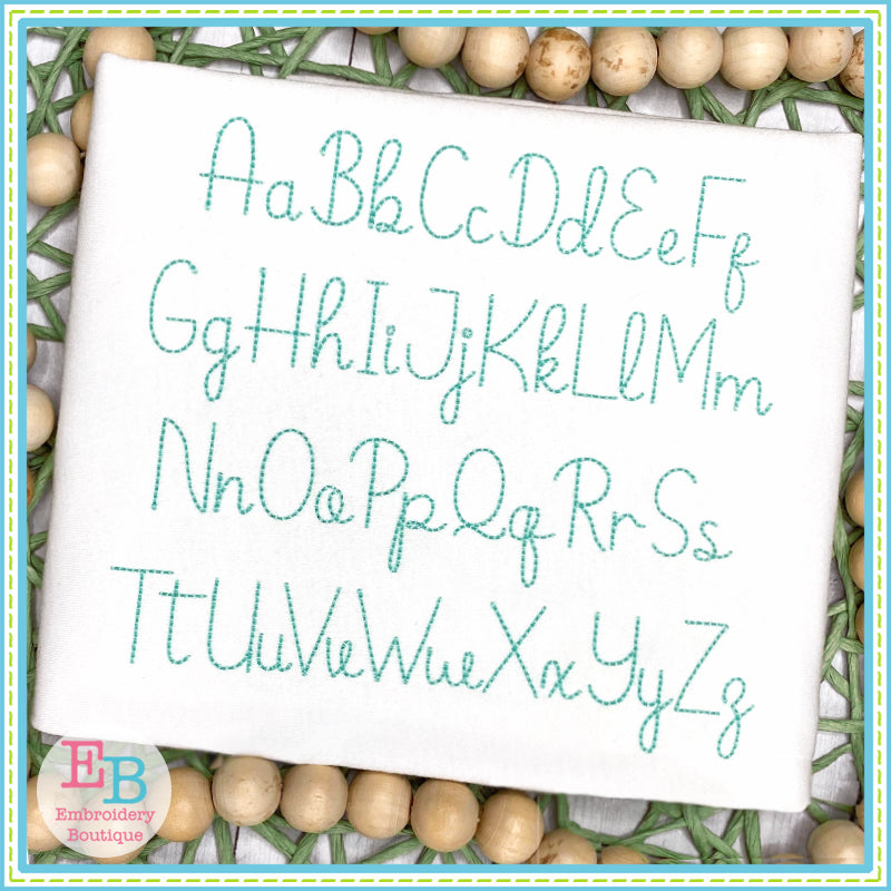 Simply Cursive Bean Stitch Embroidery Font, Embroidery Font