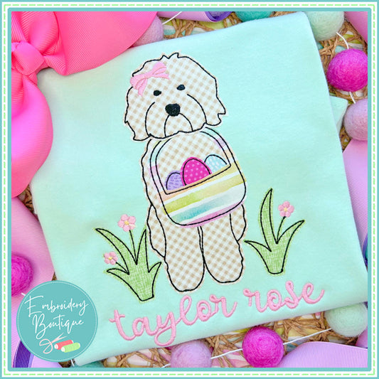 Easter Doodle Bow Bean Stitch Applique, Applique, Embroidery Boutique