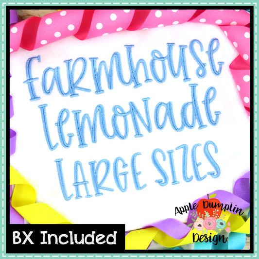 Large Sizes Farmhouse Lemonade Alphabet, Embroidery Font