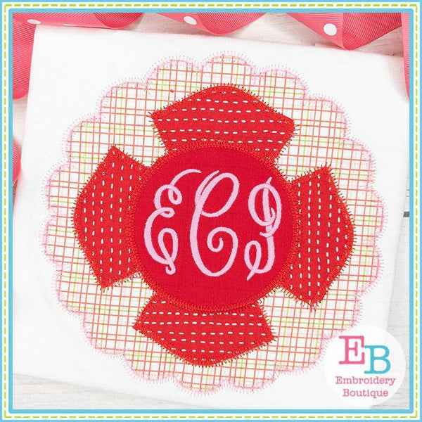 Fire Badge Scallop Zigzag Applique, Applique