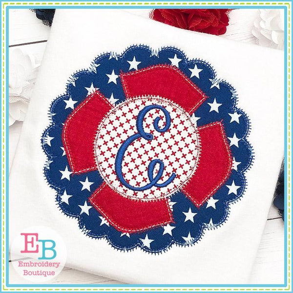 Fire Badge Scallop Zigzag Applique, Applique