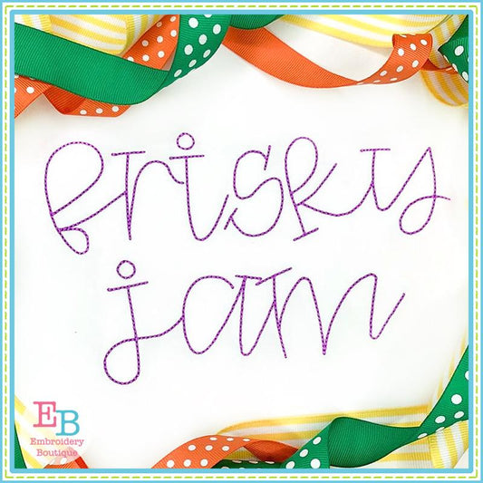 Frisky Jam Bean Stitch Embroidery Font, Embroidery Font