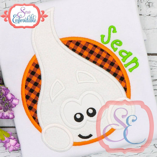 Ghost Boy Circle Applique, Applique