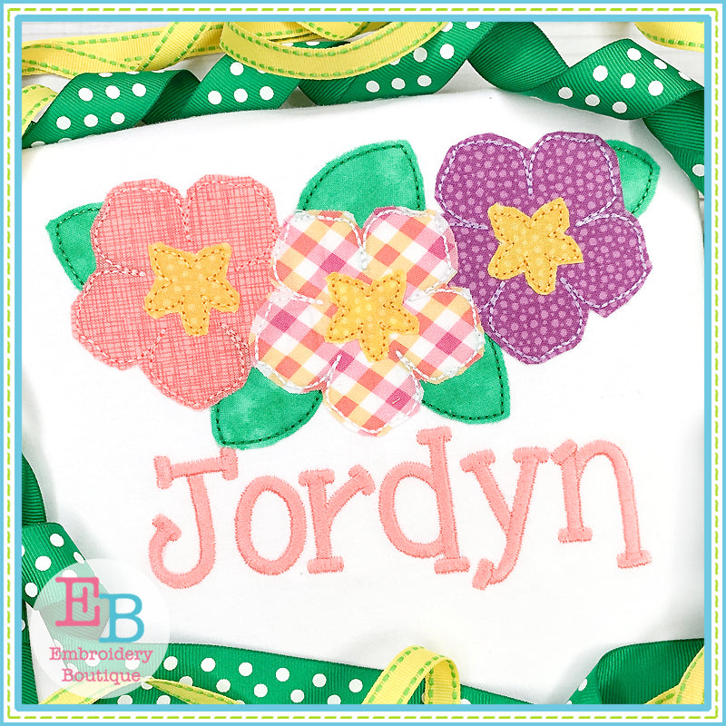 Hibiscus Swag Bean Applique, Applique