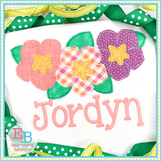Hibiscus Swag Bean Applique, Applique