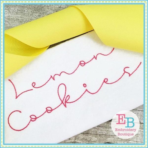 Lemon Cookies Embroidery Font, Embroidery Font