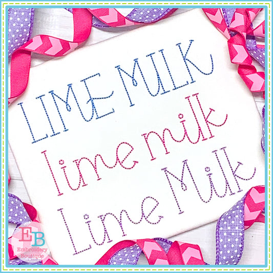 Lime Milk Embroidery Font, Embroidery Font