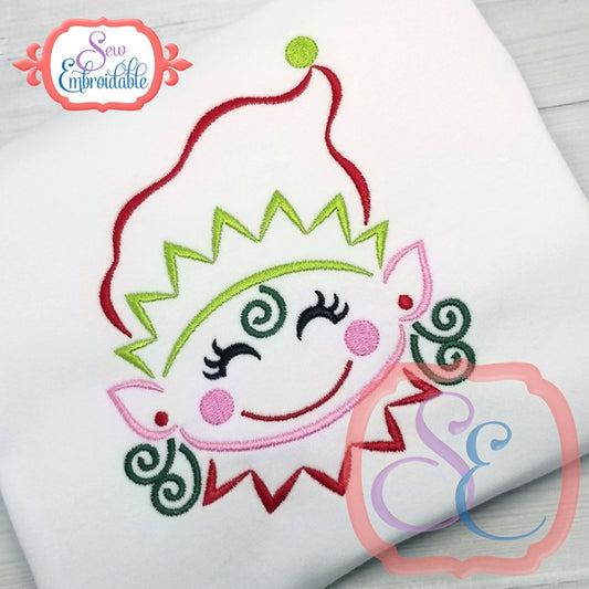 Little Elf Girl Outline, Embroidery