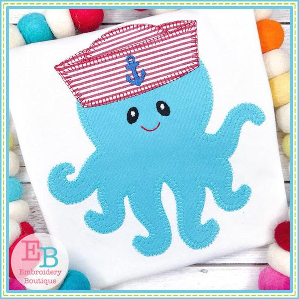Octopus Hat Blanket Stitch Applique, Applique