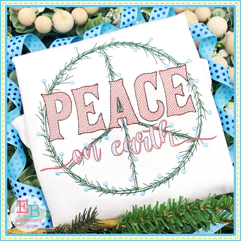 Peace On Earth Sketch Design, Embroidery