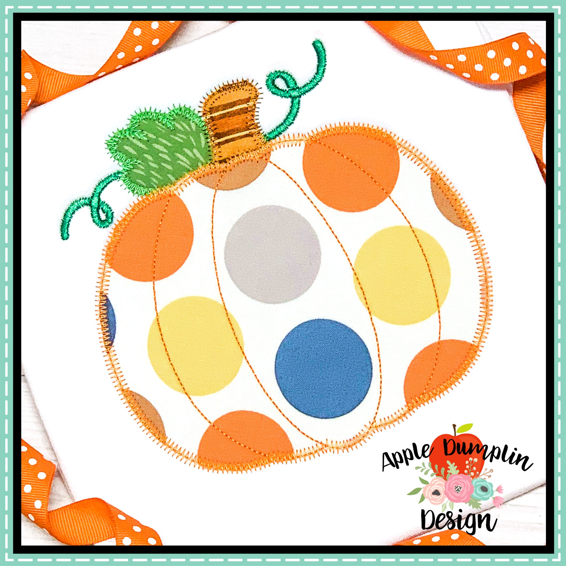 Pumpkin Zigzag Applique Design, Applique