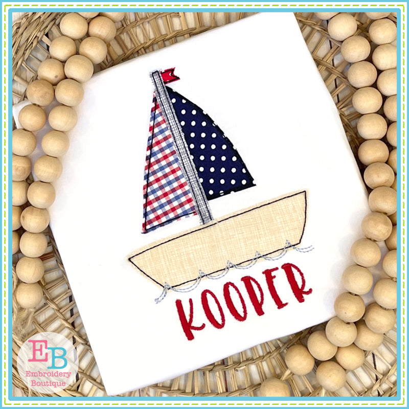 Sailboat 1 Bean Stitch Applique, Applique