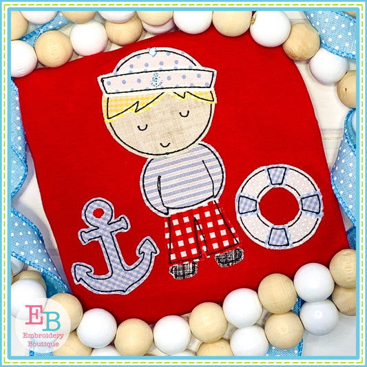 Sailor Scene Bean Stitch Applique, Applique