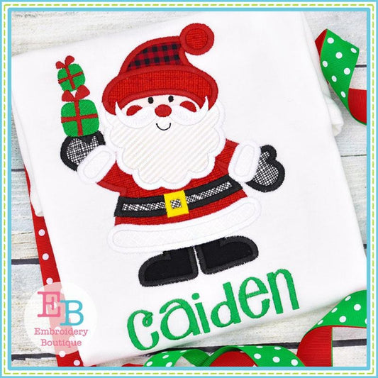 Santa with Presents Satin Applique, Applique