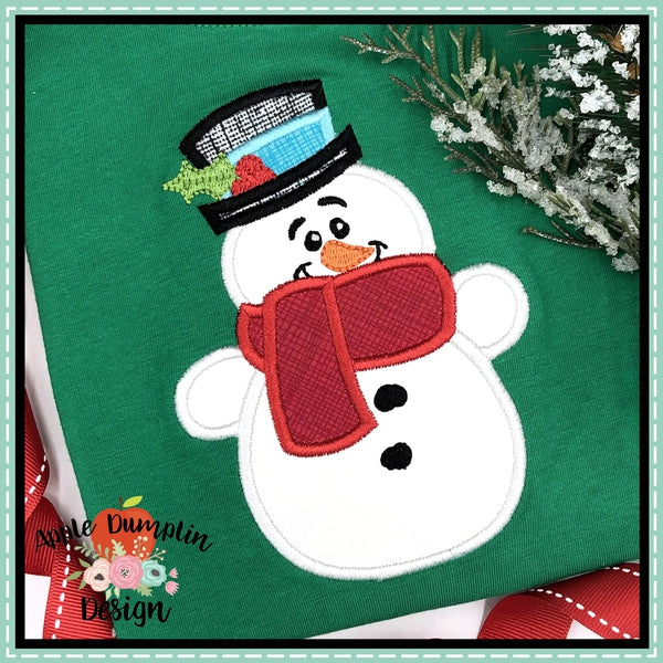 Snowman with Hat Applique Design, applique