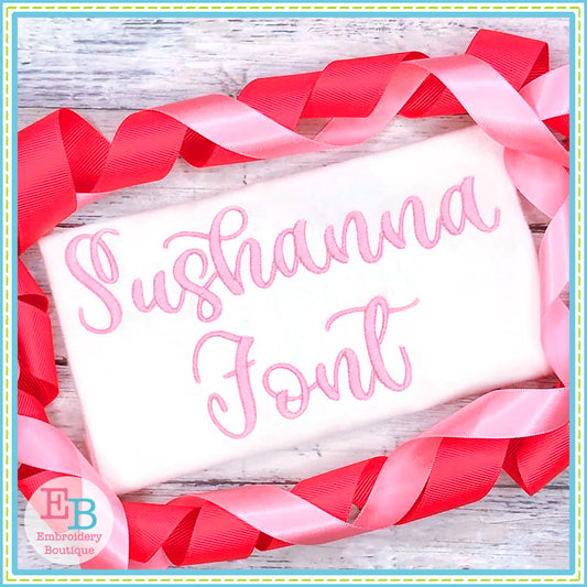 Sushanna Satin Embroidery Font, Embroidery Font