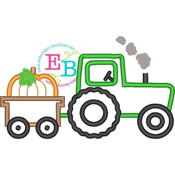 Tractor Pumpkin Applique, Applique