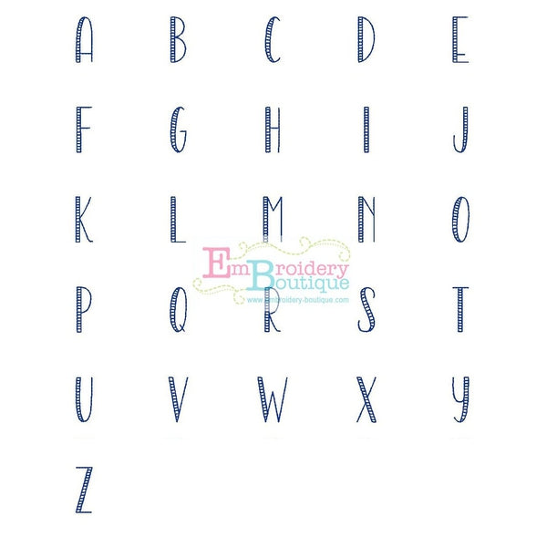 Sailor Stripes Embroidery Font, Embroidery Font