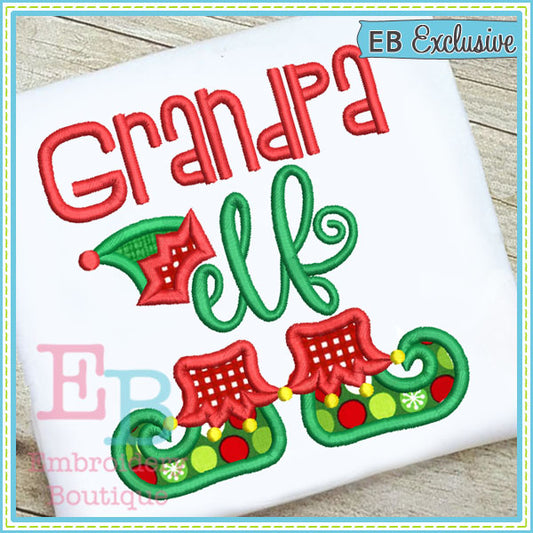 Grandpa Elf Applique, Applique