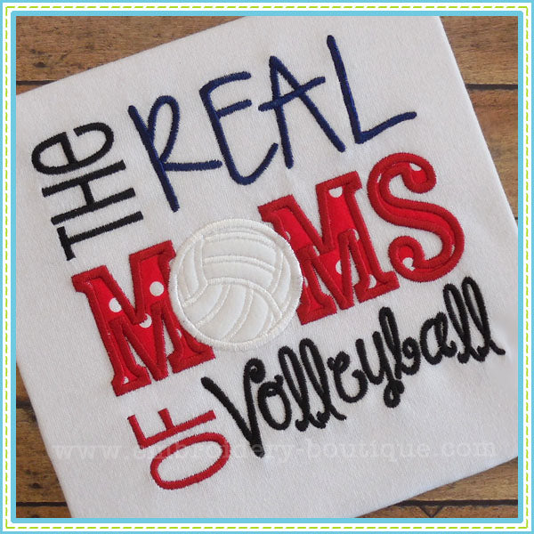 Real MOMS of Volleyball Applique, Applique