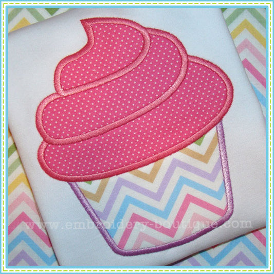 Swirled Cupcake Applique, Applique