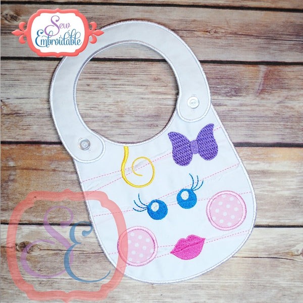 ITH Girl Mummy Baby Bib, In The Hoop Projects