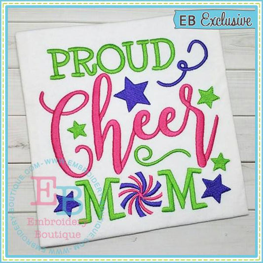 Proud Cheer Mom Design, Embroidery