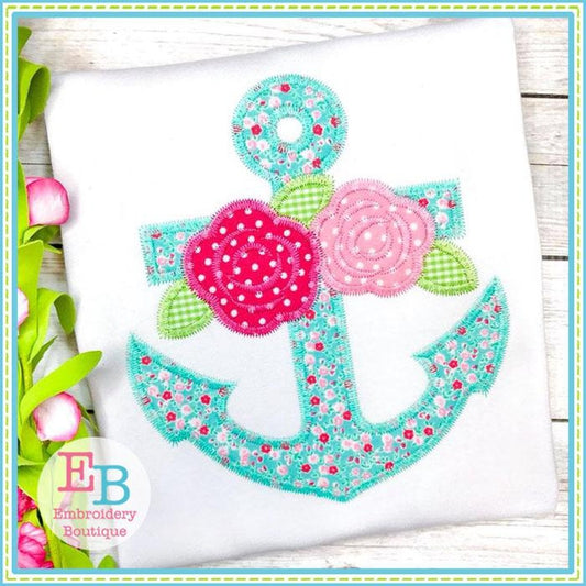 Anchor Roses Zigzag Applique, Applique