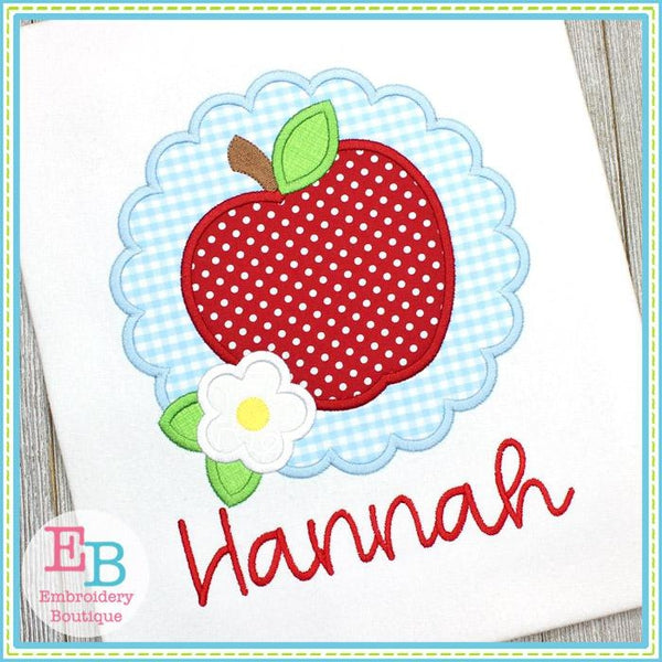Apple Scallop Satin Applique, Applique