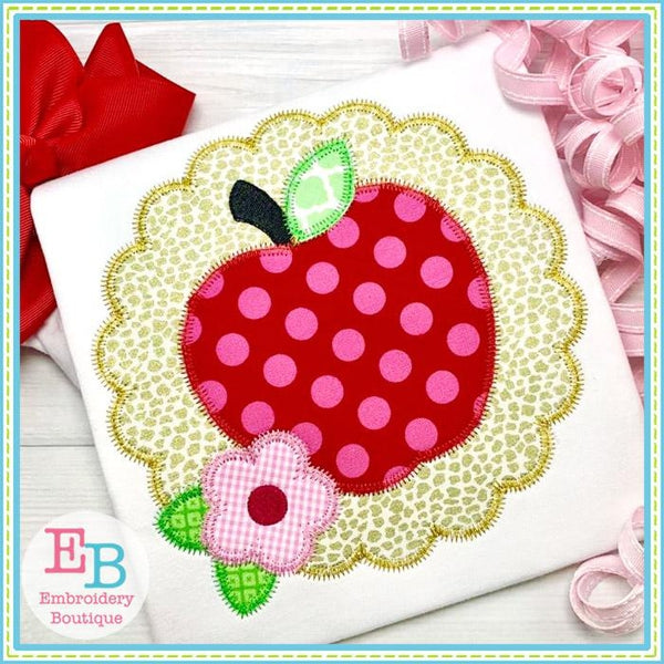 Apple Scallop Zigzag Applique, Applique