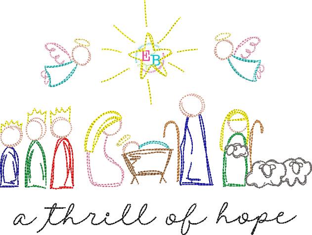 A Thrill of Hope Embroidery Design, Embroidery