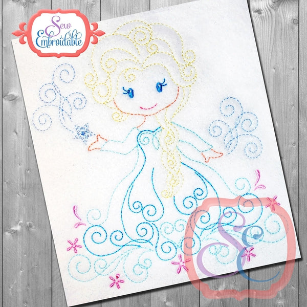 Swirly Princess 6 Embroidery Design, Embroidery