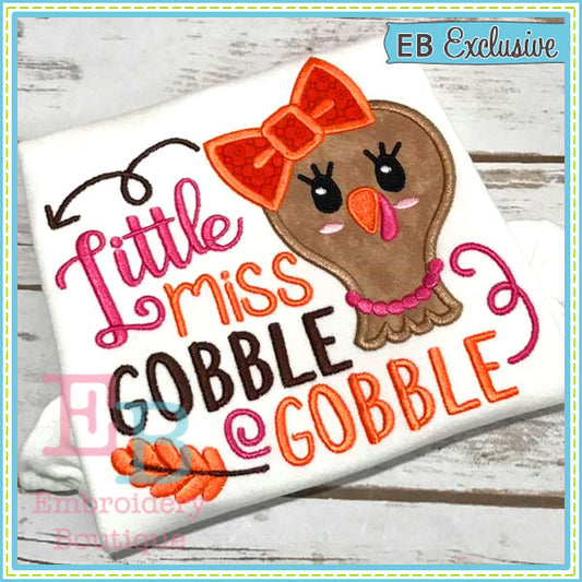 Miss Gobble Applique, Applique