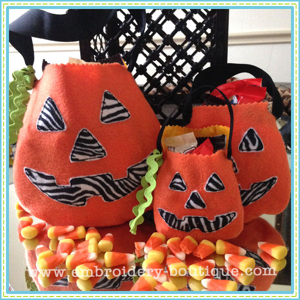 Pumpkin Shaped Treat Bags, Applique