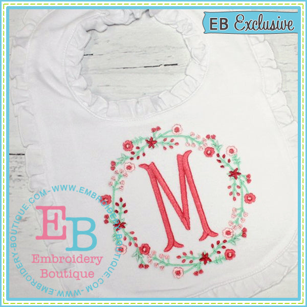 Floral Wreath Design, Embroidery