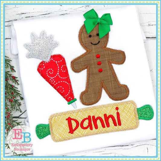 Baking Cookies Trio Zigzag Applique, Applique