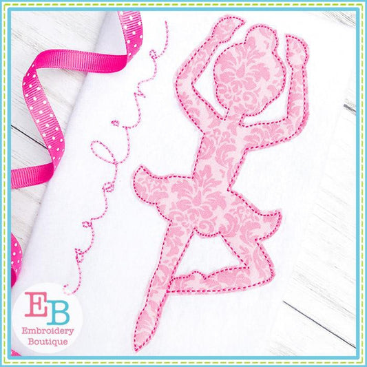 Ballerina Silhouette 2 Bean Applique, Applique