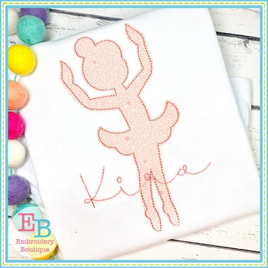 Ballerina Silhouette 3 Bean Applique, Applique