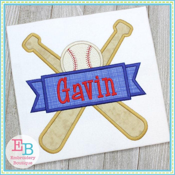 Bats Ball Banner Satin Applique, Applique