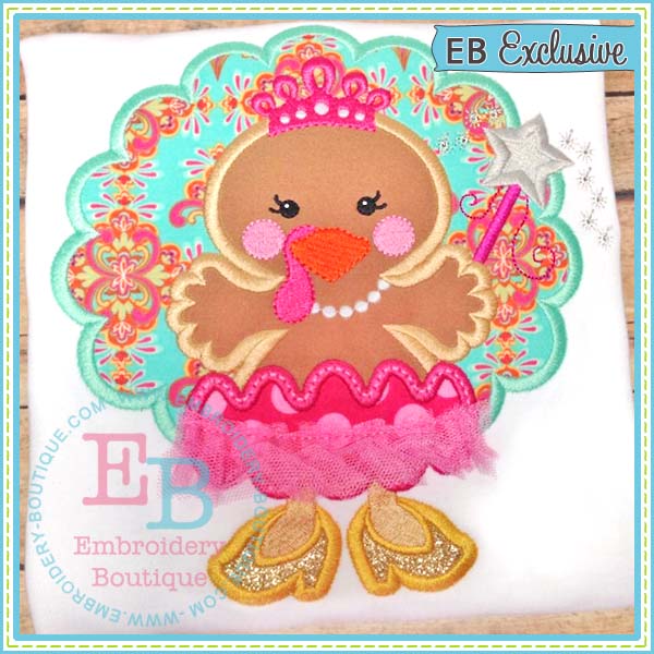 Princess Turkey Applique, Applique