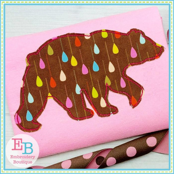 Bear Silhouette Applique, Applique