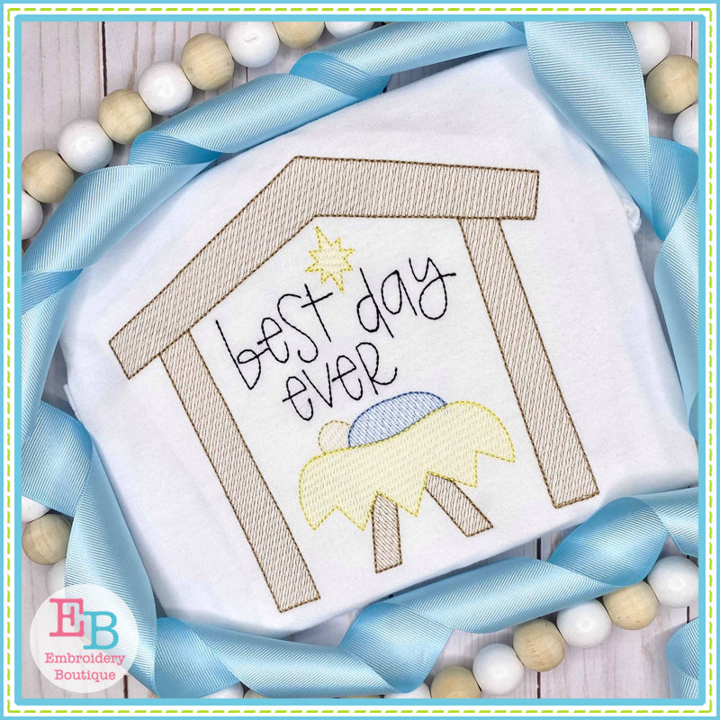 Best Day Ever Sketch Embroidery Design, Embroidery